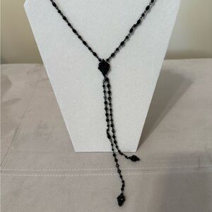 Elegant Black Beaded Necklace
